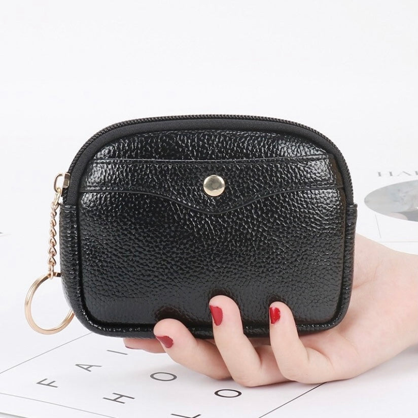 Wallet for Women,Fashion Zipper Wallet,Credit Card Holder Coin Purse Simple Short Wallet with Key Ring