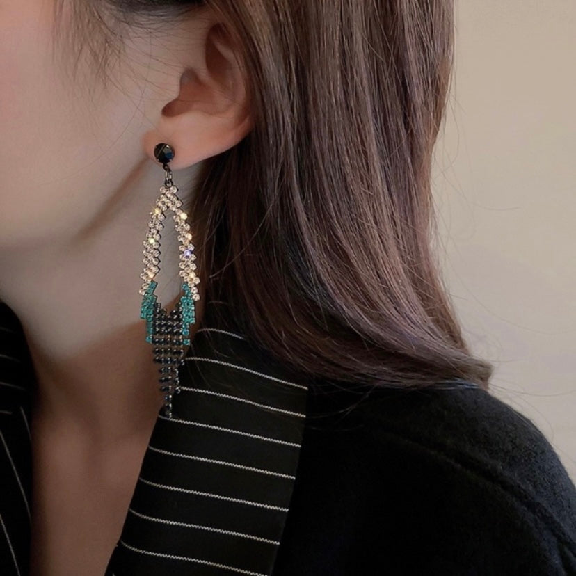 Crystal Tassel Dangle Drop Earrings for Women