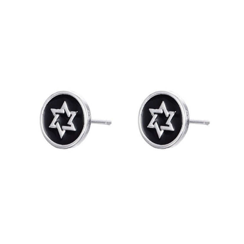 Small Mini Six Point Star Stud Earrings for Men Women