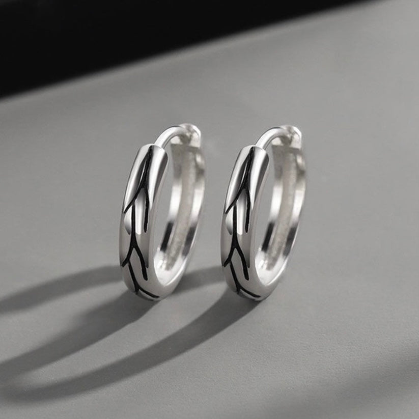 925 Silver Plated Small Hoop Earrings for Men Women