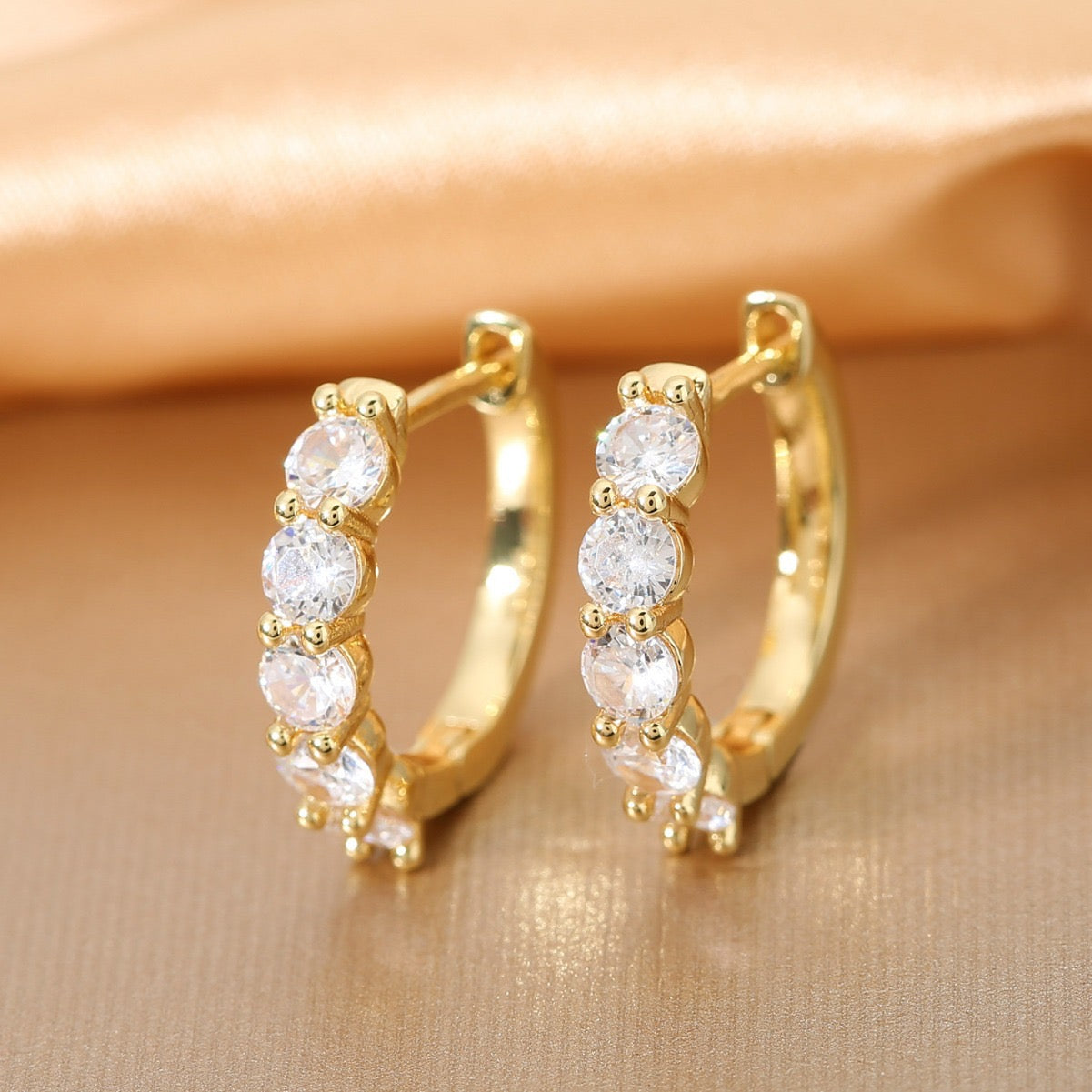 CZ Cubic Zirconia Hoop Earrings for Women