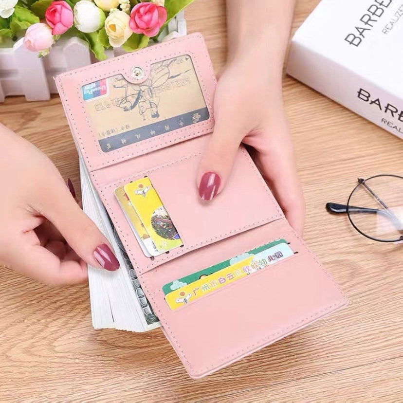 Wallet for Women,Fashion Snap Closure Trifold Wallet for Girls,Kiss-lock Clutch Credit Cards Holder Coin Purse with ID Window
