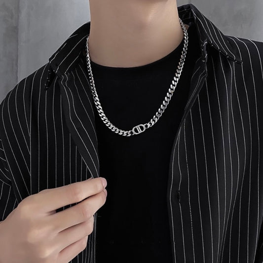 Titanium Steel Link Chain Necklace for Men Women,Punk Hip Hop Necklace