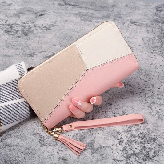 Wallet for Women,Leather Zipper Wallet,Large Capacity Long Wallet Credit Card Clutch Wristlet