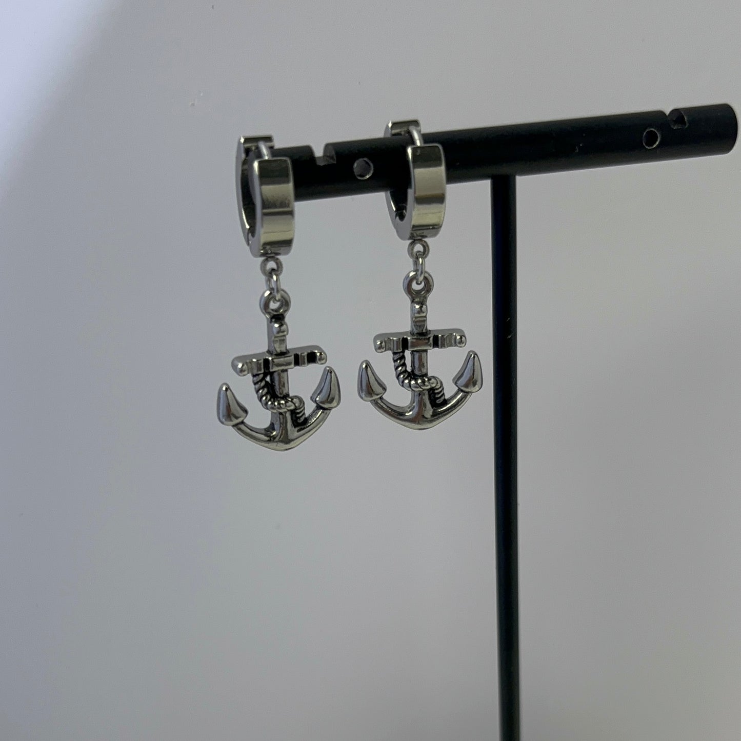 Titanium Steel Anchor Dangle Drop Earrings for Men Women,Punk Hip Hop Earrings