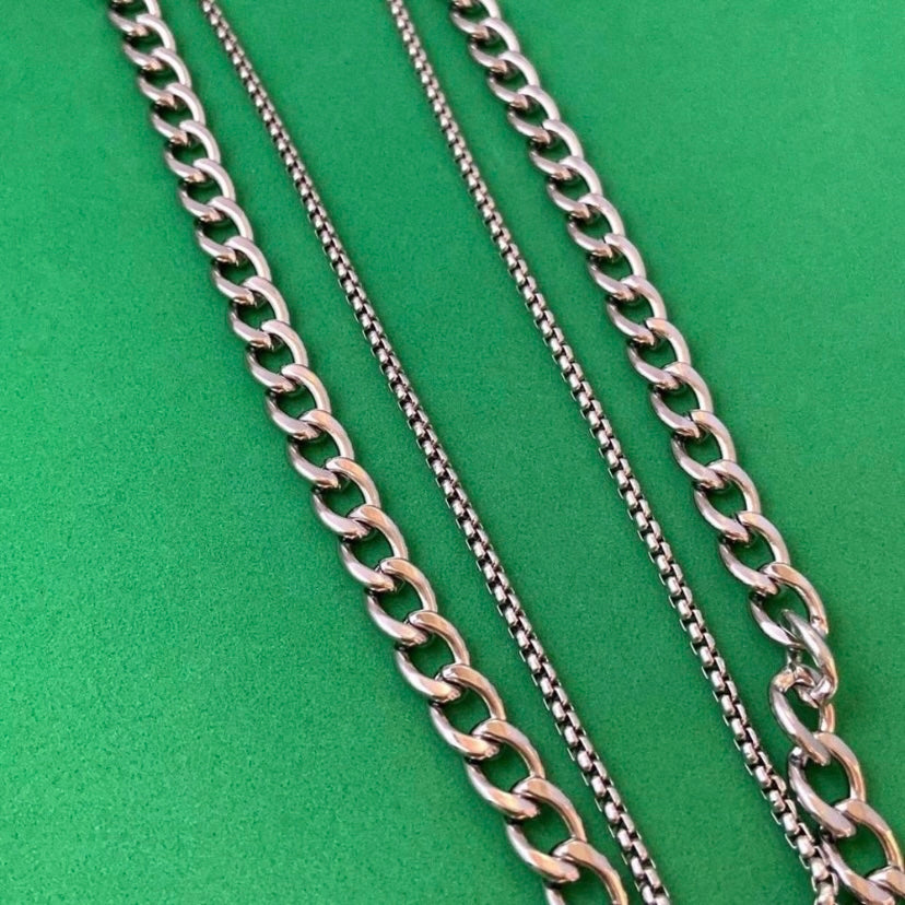 Titanium Steel Layered Cross Pendant Necklace for Men Women