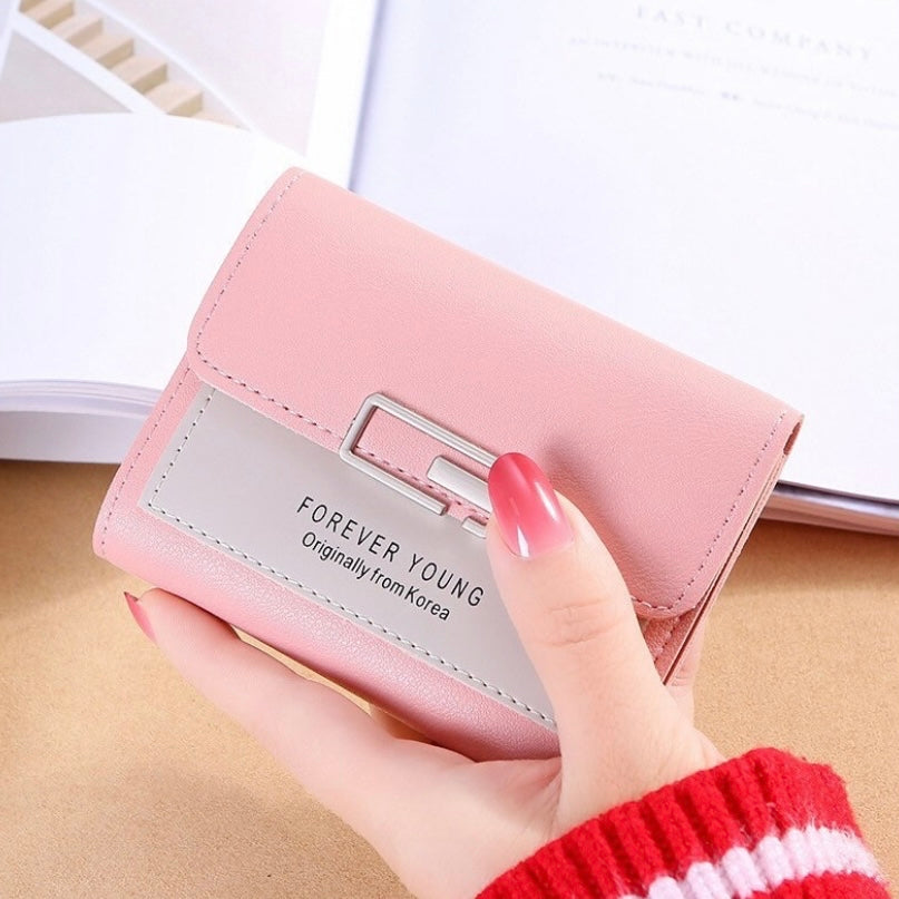 Wallet for Women,Trifold Snap Closure Short Wallet for Girls,Credit Card Holder with ID Window