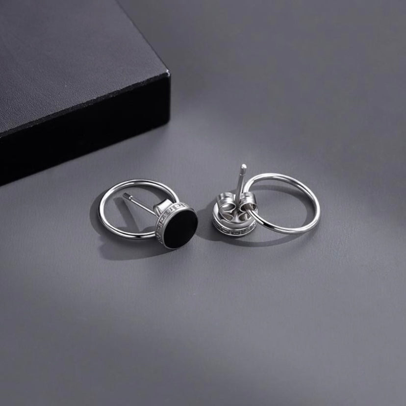 925 Silver Plated Silver Hoop Earrings for Men Women