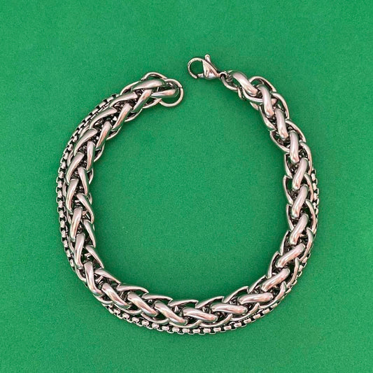 Titanium Steel Layered Link Chain Bracelet for Men Women,Punk Hip Hop Bracelet