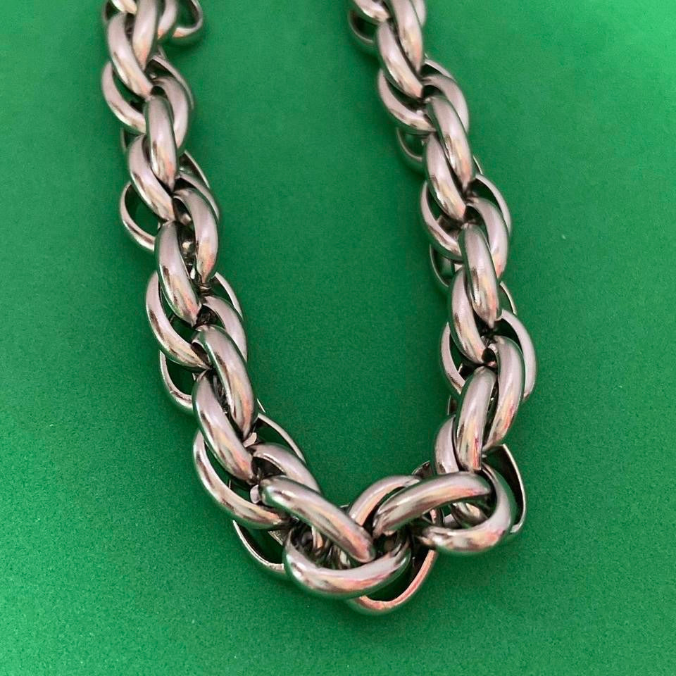 Titanium Steel Link Chain Bracelet for Men Women,Punk Hip Hop Bracelet