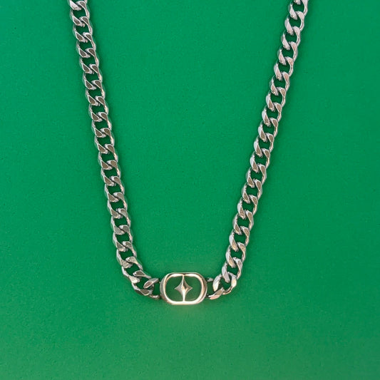 Titanium Steel Link Chain Star Necklace for Men Women,Unisex Hip Hop Necklace