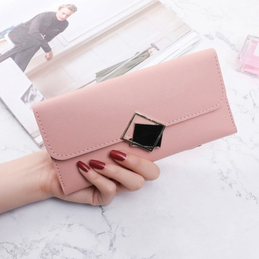 Wallet for Women,Snap Closure Bifold Wallet, Large Capacity Long Wallet Credit Card Holder Clutch Wristlet