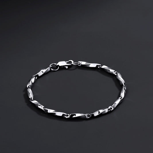 Titanium Steel Link Chain Bracelet for Men Women,Punk Hip Hop Bracelet