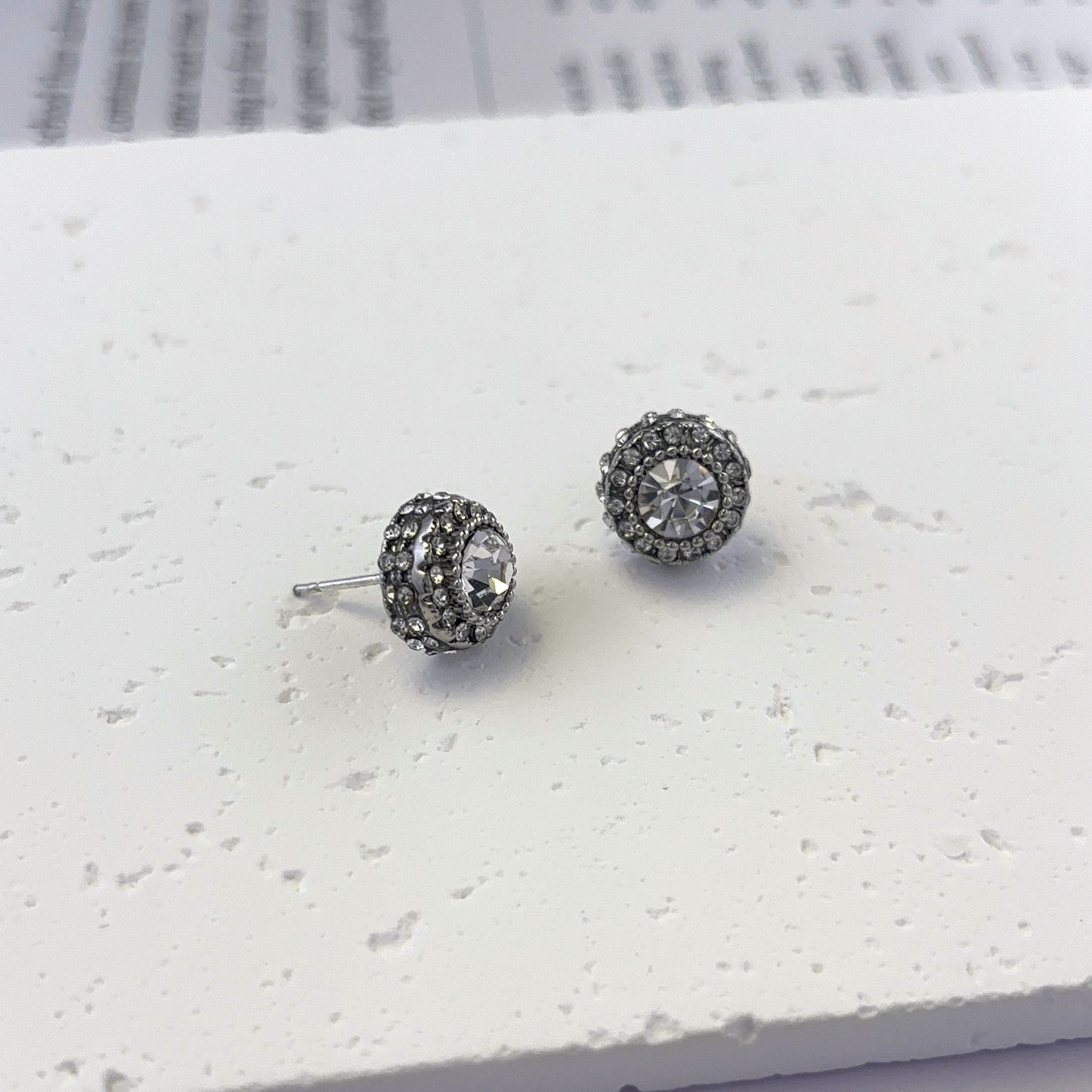 925 Silver Plated CZ Cubic Zirconia Stud Earrings for Men Women,Unisex Earrings