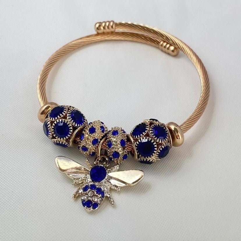 18K Gold Plated Bee Charm Bracelet for Women