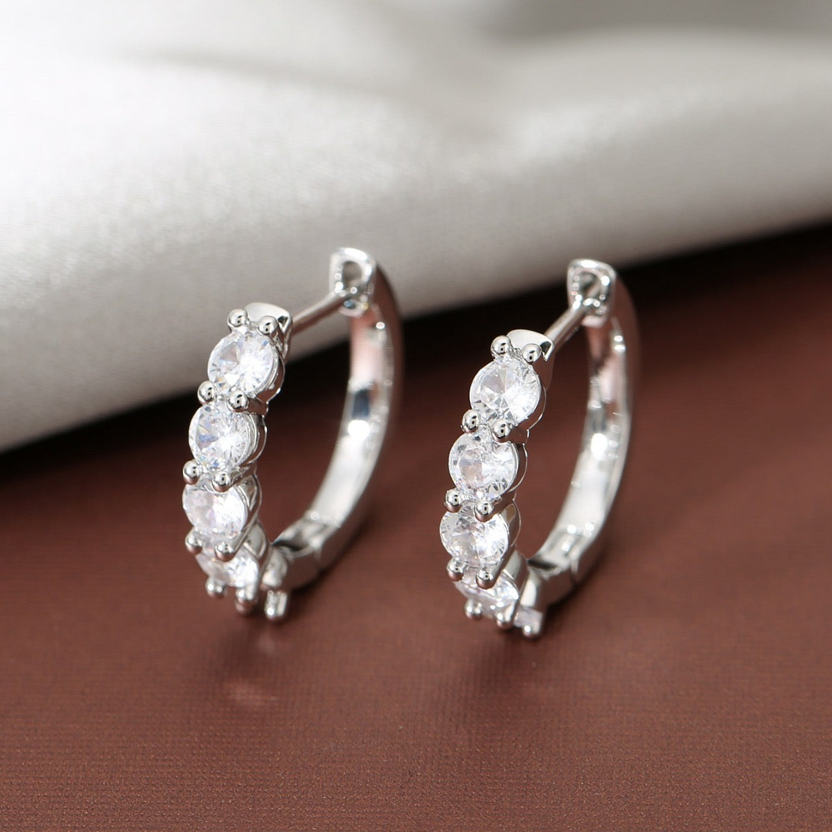 CZ Cubic Zirconia Hoop Earrings for Women