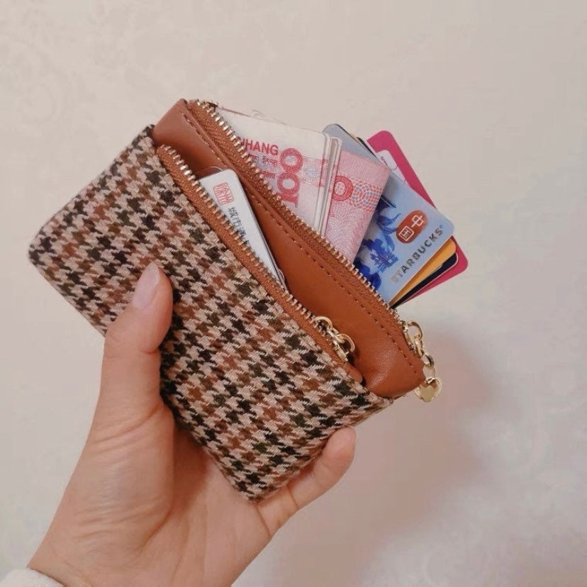 Wallet for Women,Canvas Zipper Key Chain Short Wallet,Credit Card Coin Purse