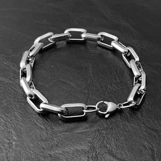 Titanium Steel Link Chain Bracelet for Men Women,Punk Hip Hop Bracelet