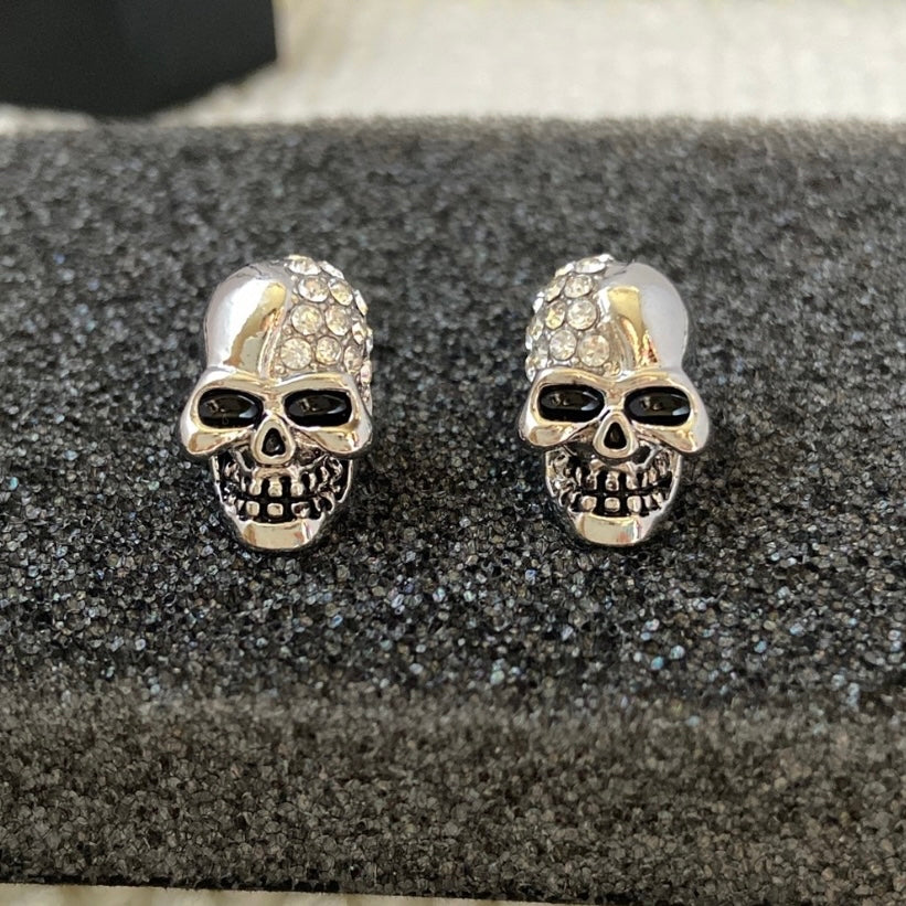 Skull Stud Earrings for Men Women