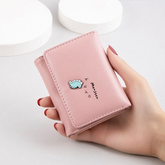 Short Wallet for Women,Snap Closure Trifold Wallet for Girls,Credit Card Holder with ID Window