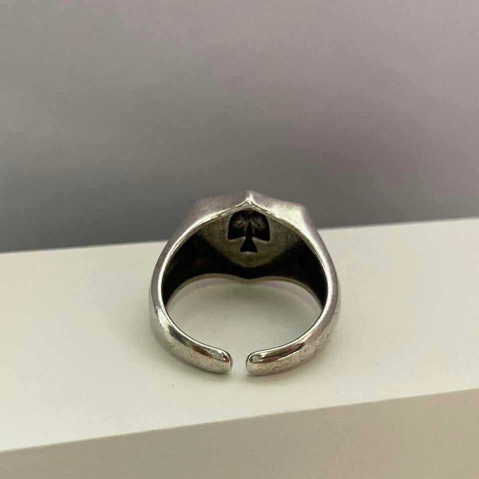 925 Silver Plated Adjustable Lucky Skull Ring for Men Women,Punk Hip Hop Ring