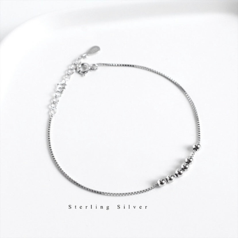 S925 Sterling Silver Bead Charm Bracelet for Women