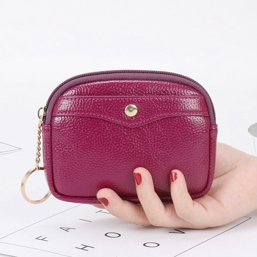 Wallet for Women,Fashion Zipper Wallet,Credit Card Holder Coin Purse Simple Short Wallet with Key Ring