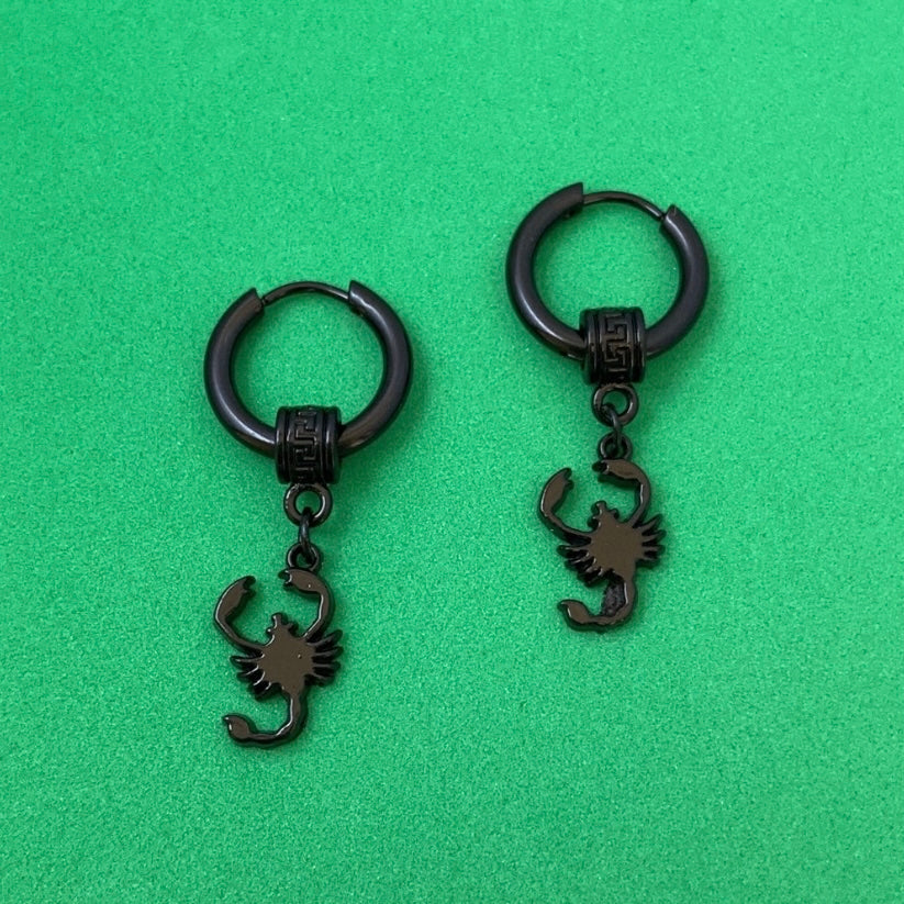 Titanium Steel Scorpion Dangle Drop Earrings for Men Women