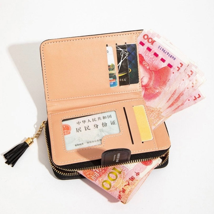 Wallet for Women,Snap Closure Bifold Wallet for Girls,Credit Card Holder Coin Purse Clutch Wristlet with ID Window
