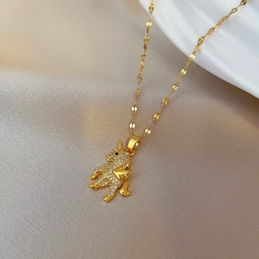 18K Gold Plated Unicorn Pendant Necklace for Women