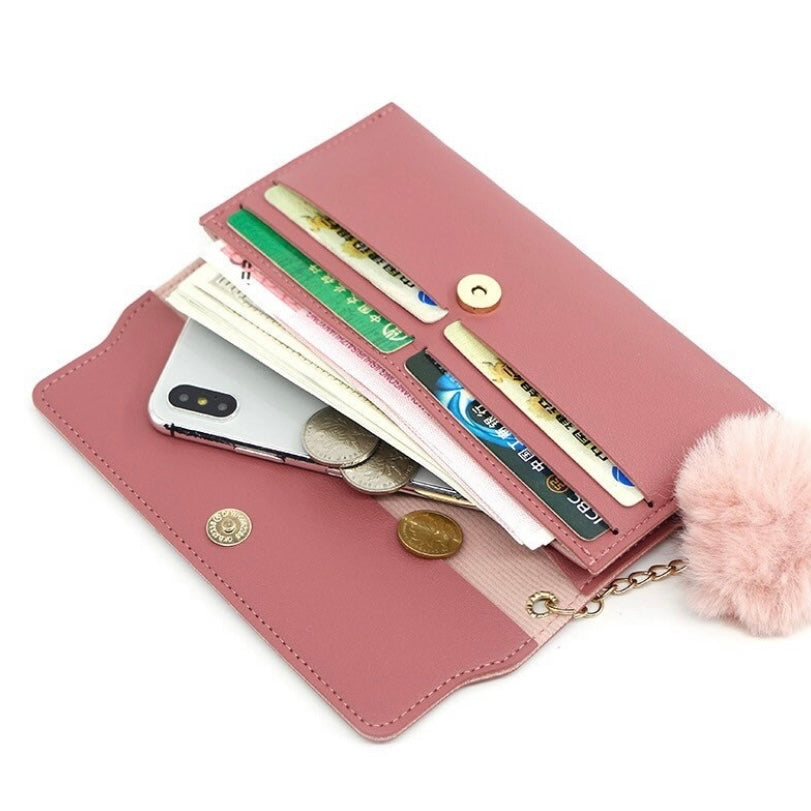 Wallet for Women,Fashion Snap Closure Bifold Wallet, Large Capacity Long Wallet Credit Card Holder Clutch Wristlet