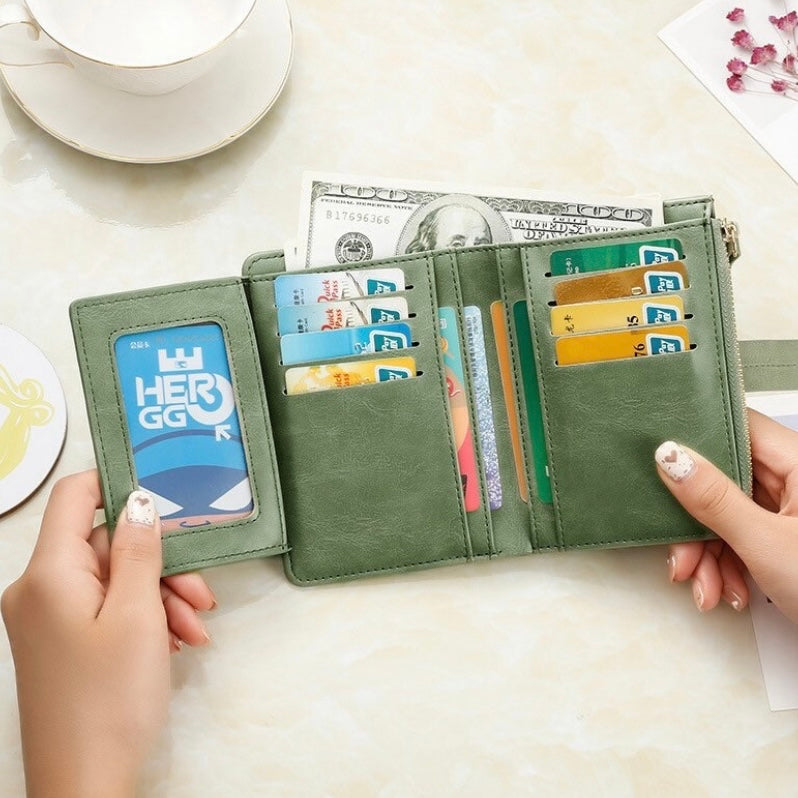 Wallet for Women,Fashion Trifold Snap Closure Wallet,Credit Card Holder Coin Purse with ID Window