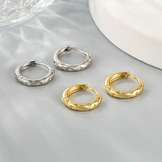 Star Small Hoop Earrings for Women Men