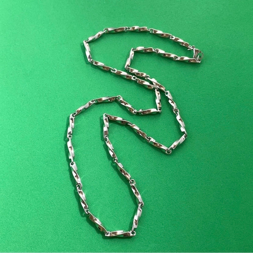 Titanium Steel Link Chain Necklace for Men Women,Unisex Punk Hip Hop Necklace