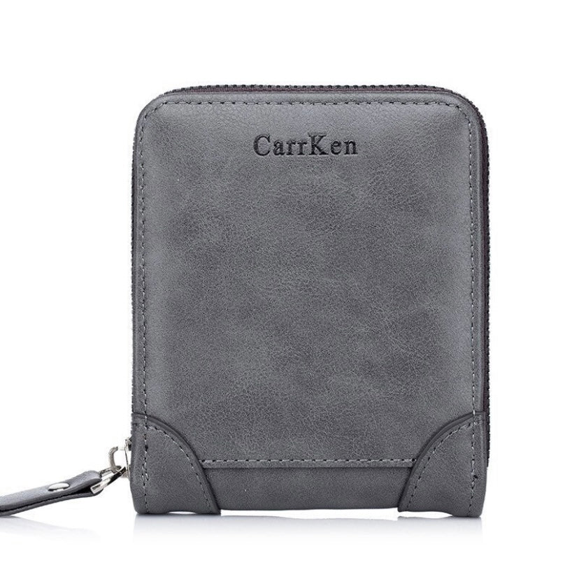 Wallet for Men,Fashion Trifold Zipper Wallet,Credit Card Holder Coin Purse with ID Window