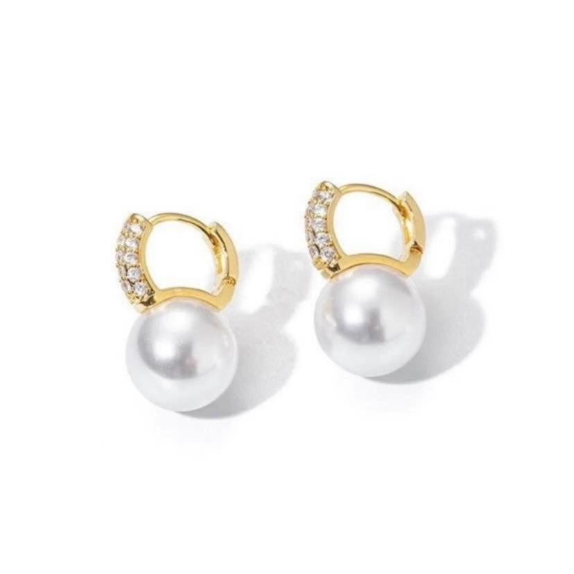 Elegant White Pearl Drop Dangle Earrings for Women