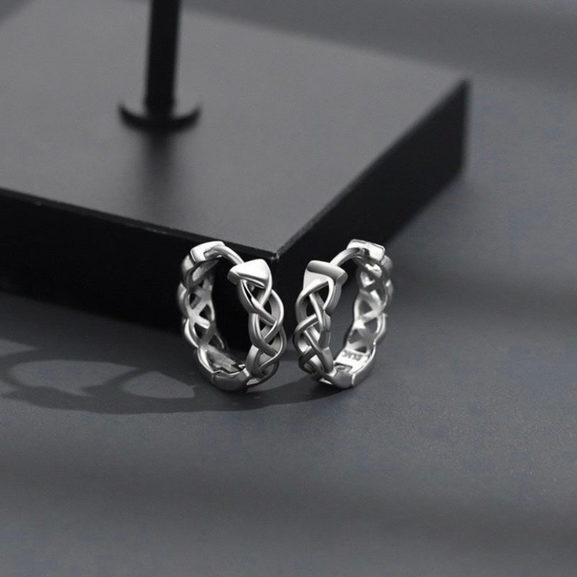 925 Silver Plated Small Silver Hoop Earrings for Men Women