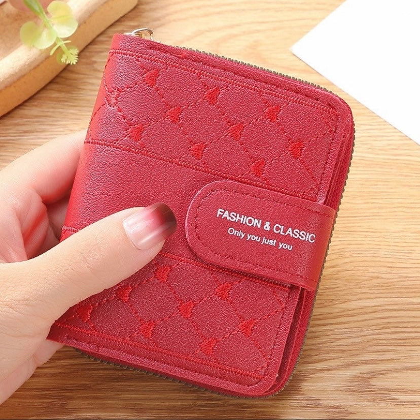 Wallet for Women,Bifold Snap Closure Short Wallet for Girls,Credit Card Holder Coin Purse with ID Window