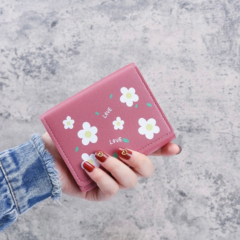 Short Wallet for Women,Trifold Snap Closure Wallet for Girls,Credit Card Holder with ID Window