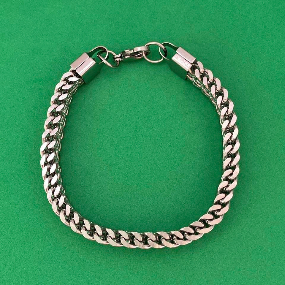 Titanium Steel Link Chain Bracelet for Men Women,Punk Hip Hop Bracelet