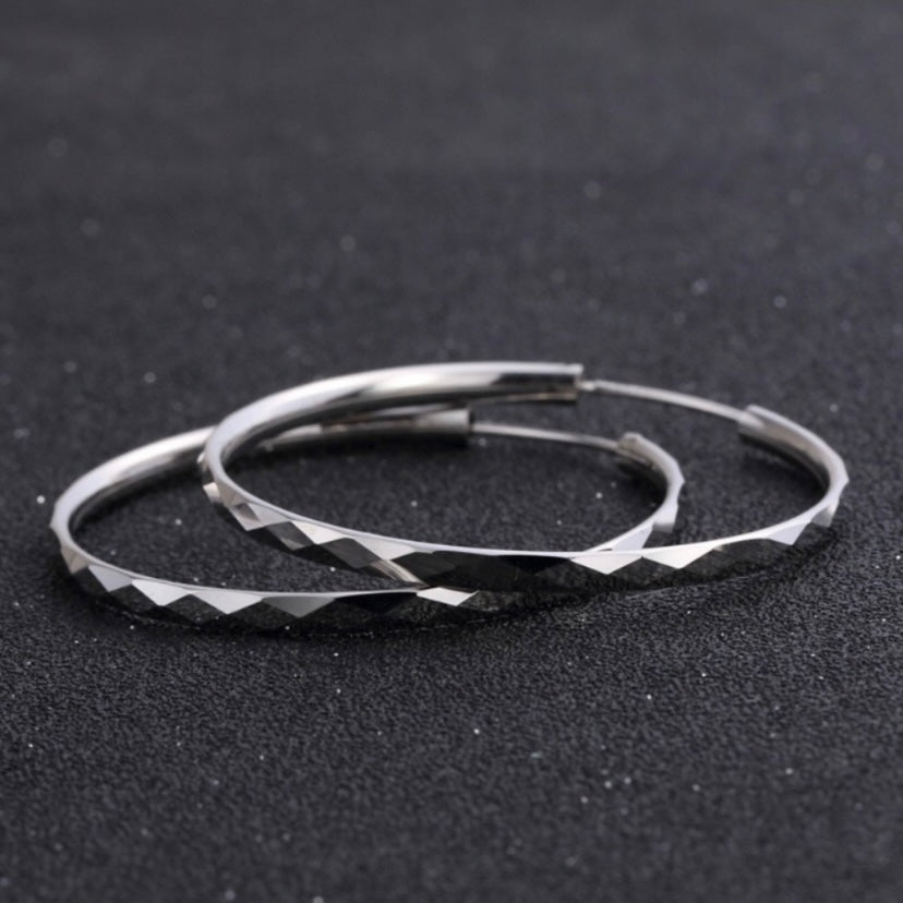 925 Silver Plated Hoop Earrings for Women