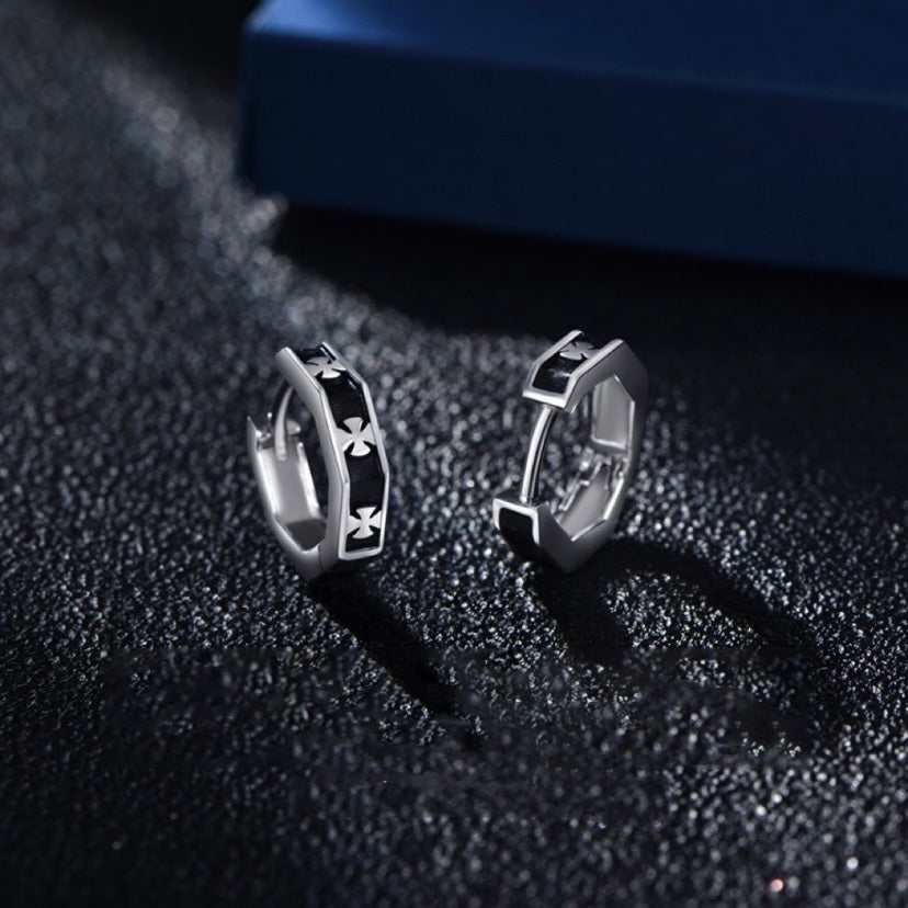 925 Silver Plated Small Hoop Earrings for Men Women