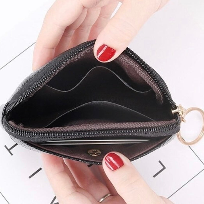 Wallet for Women,Fashion Zipper Wallet,Credit Card Holder Coin Purse Simple Short Wallet with Key Ring