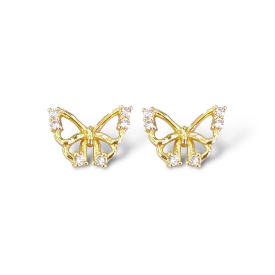 Small Tiny CZ Butterfly Stud for Women