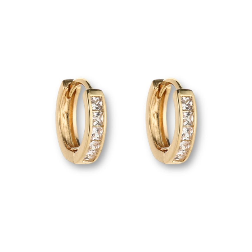 CZ Small Hoop Earrings for Women Men