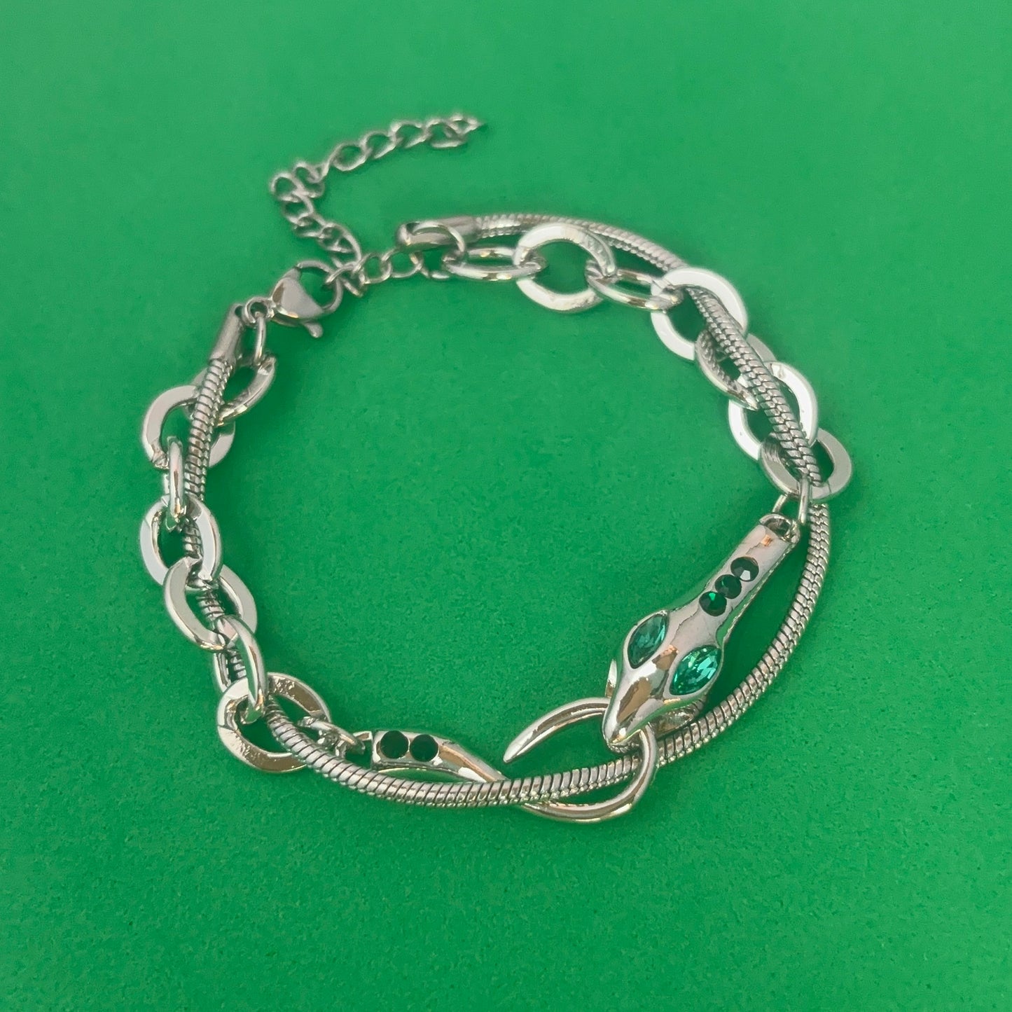 Titanium Steel Link Chain Snake Bracelet for Women Men,Unisex Punk Hip Hop Bracelet
