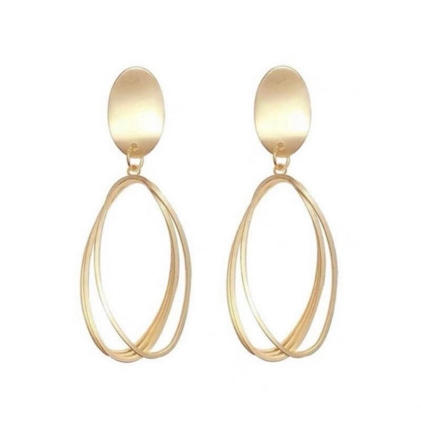 Multi Layered Twisted Circle Dangle Drop Earrings for Women