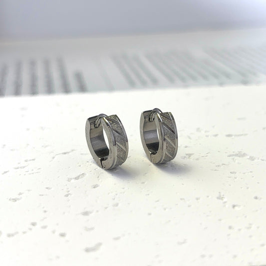 Titanium Steel Small Hoop Earrings for Men Women,Unisex Punk Hip Hop Earrings