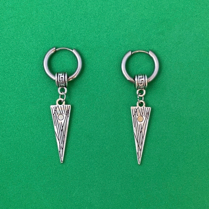 Titanium Steel Geometric Triangle Dangle Drop Earrings for Men Women