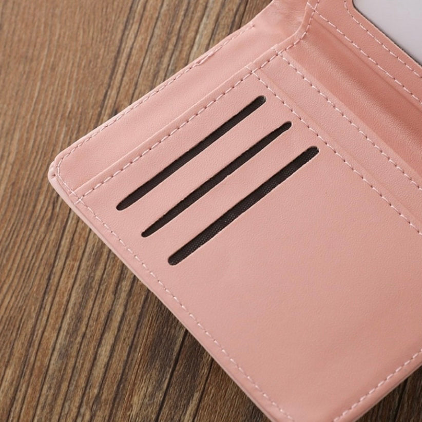 Short Wallet for Women,Snap Closure Bifold Wallet,Credit Card Holder Coin Purse with ID Window